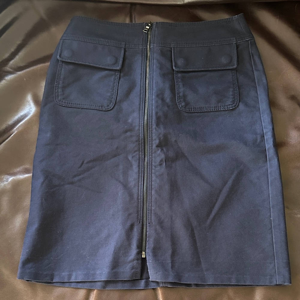 Ann Taylor Petite Navy Blue Utility Skirt